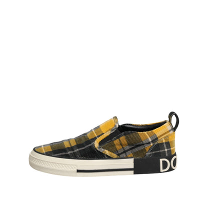 Dolce & Gabbana Multicolor Portofino Tartan Check Sneakers Shoes
