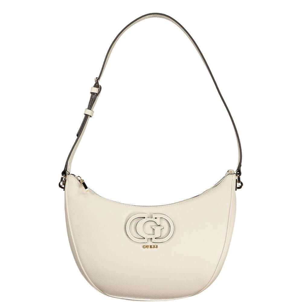Guess Jeans White Polyethylene Women Handbag with adjustable strap and logo