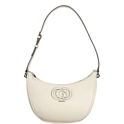 Guess Jeans White Polyethylene Women Handbag with adjustable strap and logo