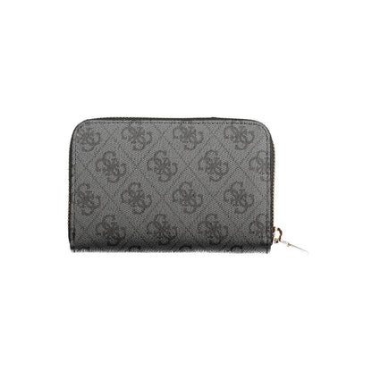Guess Jeans Black Polyethylene Women Wallet with stylish logo and dual compartments, perfect for modern fashion enthusiasts.