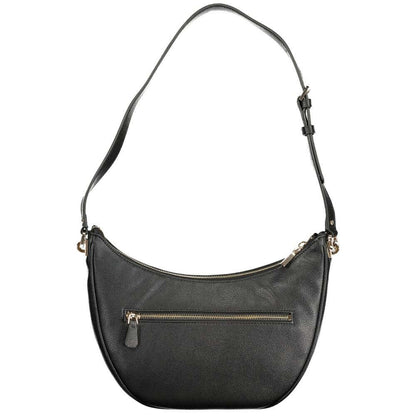 Guess Jeans Black Polyethylene Women Handbag with adjustable strap and zip closure