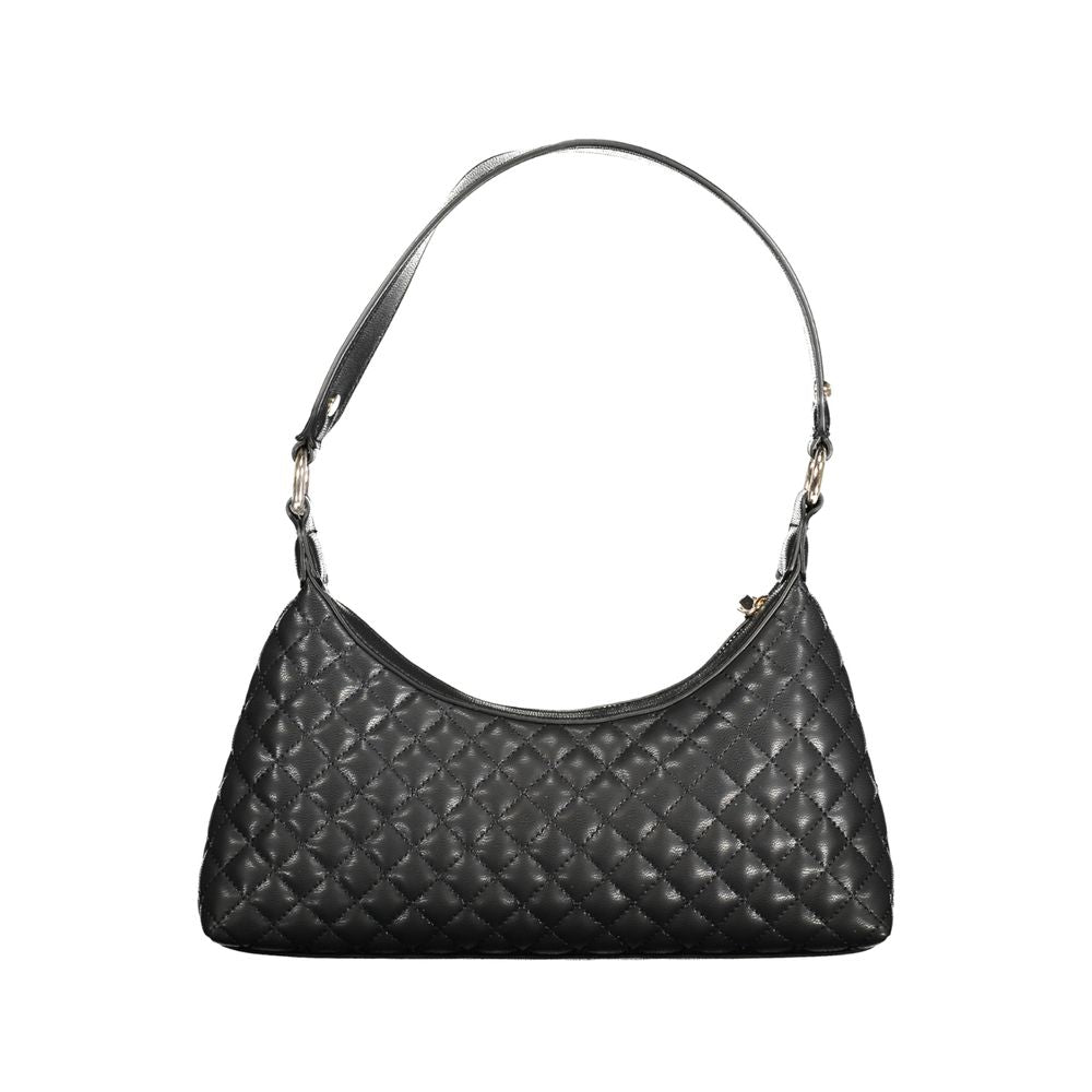 Guess Jeans Black Polyethylene Women Handbag with quilted design and shoulder strap, a blend of style and functionality.