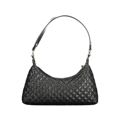 Guess Jeans Black Polyethylene Women Handbag with quilted design and shoulder strap, a blend of style and functionality.