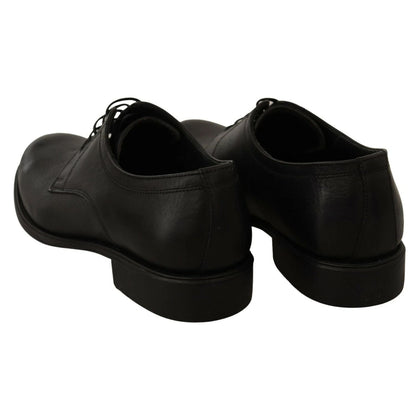 Dolce & Gabbana Black Lace Up Leather Men Formal Derby Shoes