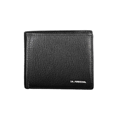 La Martina Black Leather Wallet