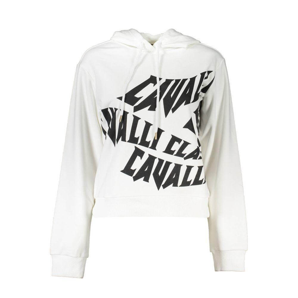 Cavalli Class White Cotton Sweatshirt