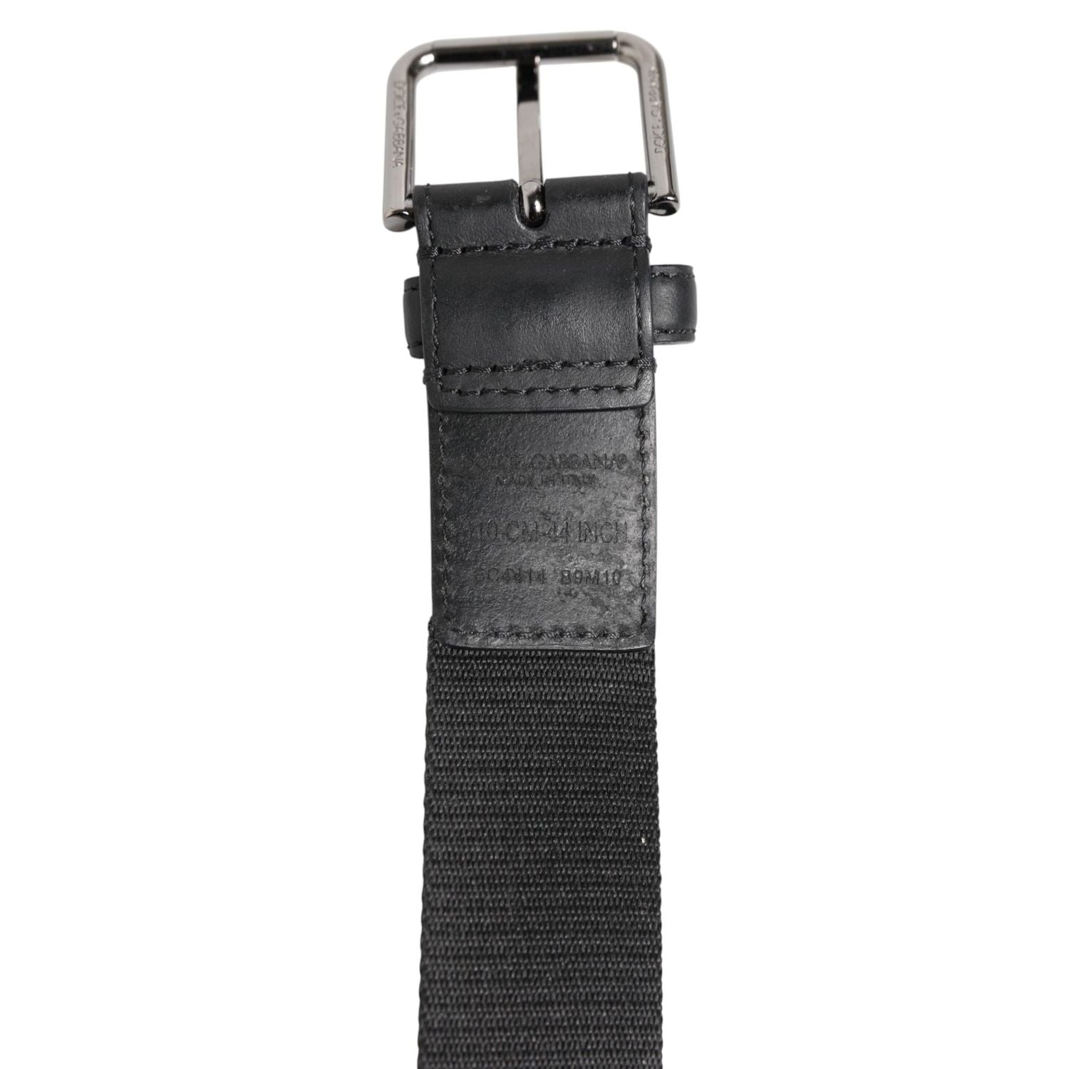 Dolce & Gabbana Black Polyester Leather Metal Buckle Belt