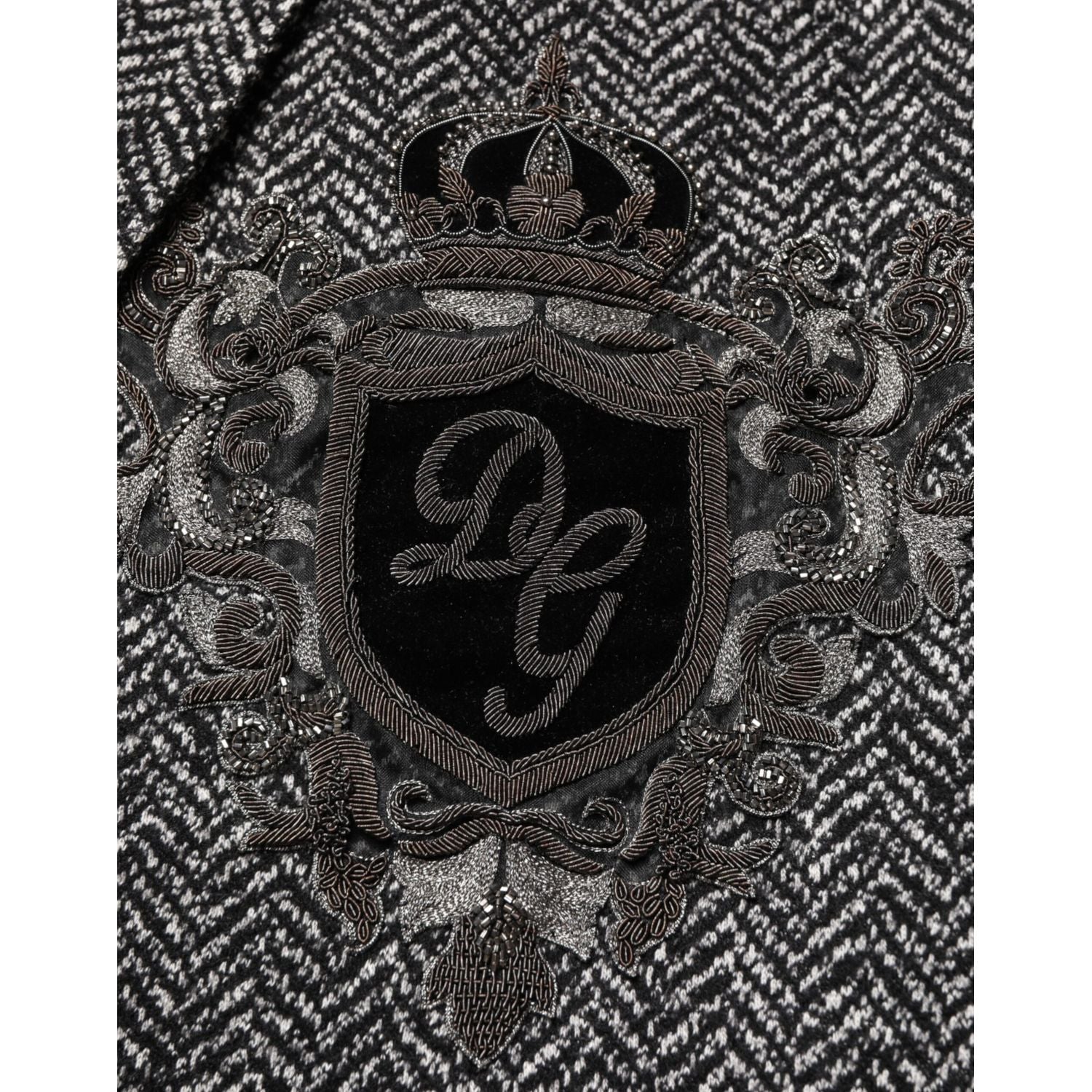 Dolce & Gabbana Black White Double Breasted Men Suit Blazer