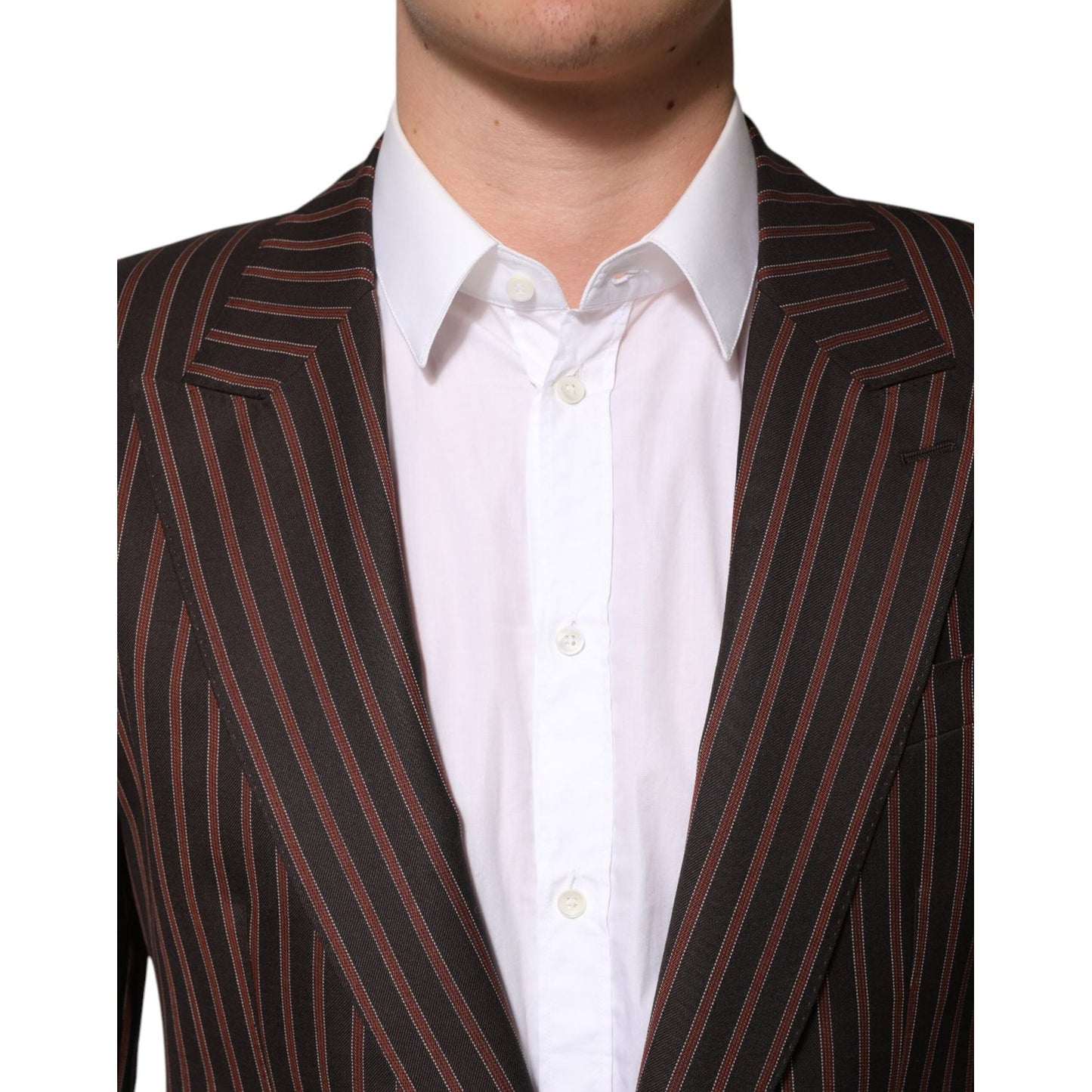 Dolce & Gabbana Dark Gray Stripe Single Breasted Blazer