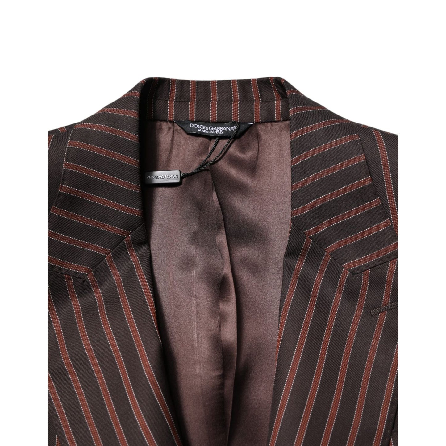 Dolce & Gabbana Dark Gray Stripe Single Breasted Blazer