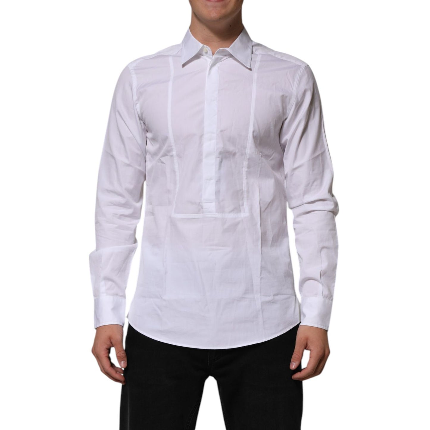 Dolce & Gabbana White Poplin Cotton Formal Men Dress Shirt