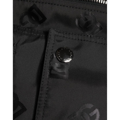 Dolce & Gabbana Black Cargo Windbraker Logo Mania Jacket