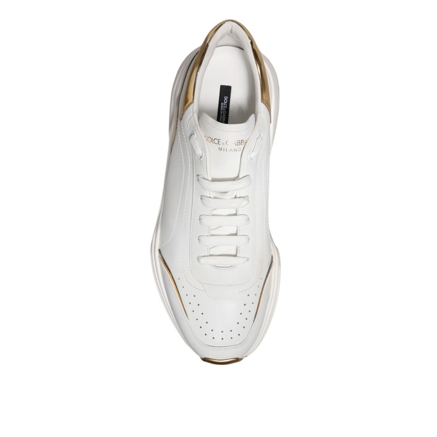 Dolce & Gabbana White Daymaster Leather Low Top Sneakers Shoes