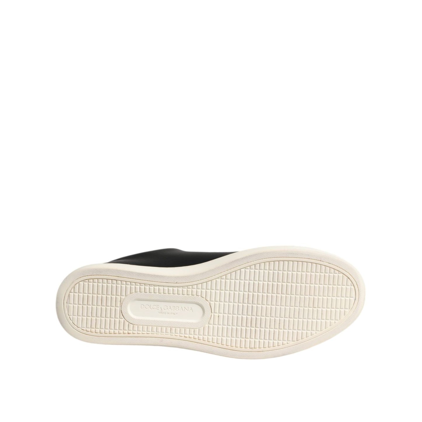 Dolce & Gabbana Black Leather Sacred Heart Sneakers Shoes