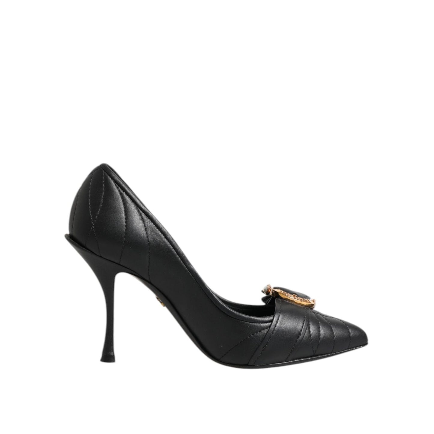 Dolce & Gabbana Black Devotion Leather Heels Pumps Shoes