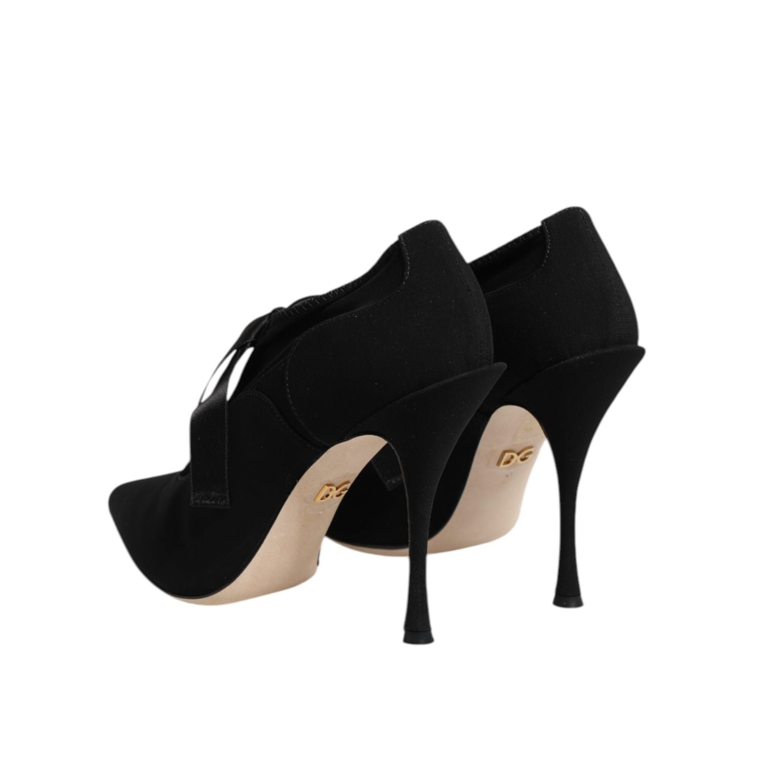 Dolce & Gabbana Black Lace Up Stiletto Heels Pumps Shoes