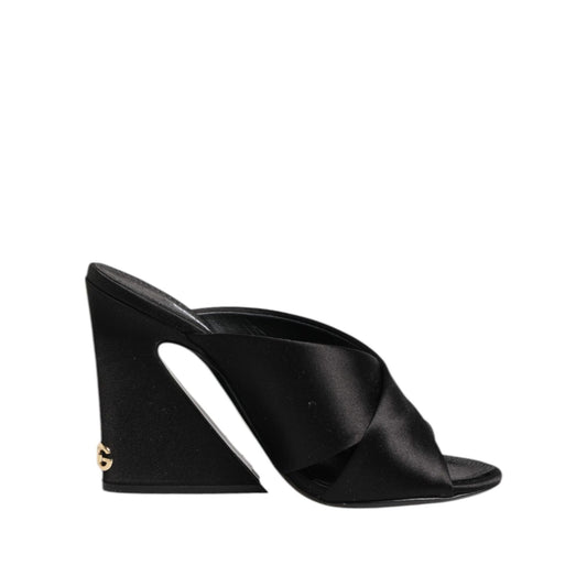 Dolce & Gabbana Black Keira Baroque High Heel Sandals Shoes