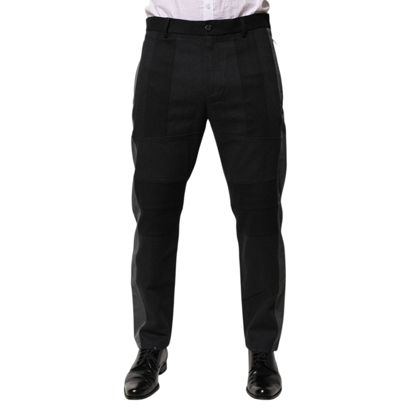 Dolce & Gabbana Black Gray Cotton Dress Formal Trouser Pants PAN76637-50