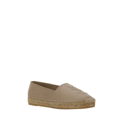 Saint Laurent Brown Lamb Ovis Aries Aries Espadrilles with monogram, rope detail, slip-on style, ideal for AW25 season.