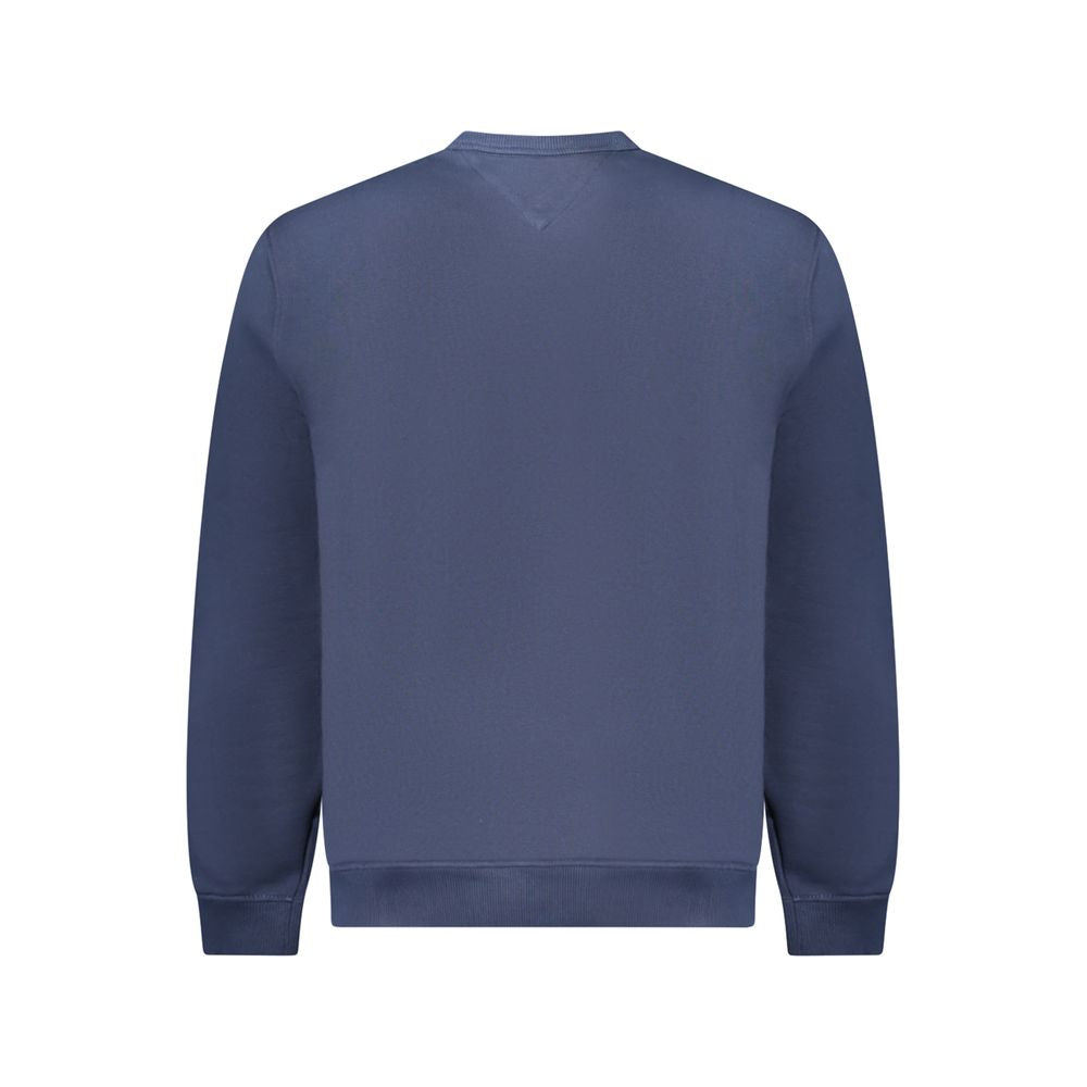 Back view of Tommy Hilfiger Blue Cotton Men Sweater showcasing classic design and premium quality.