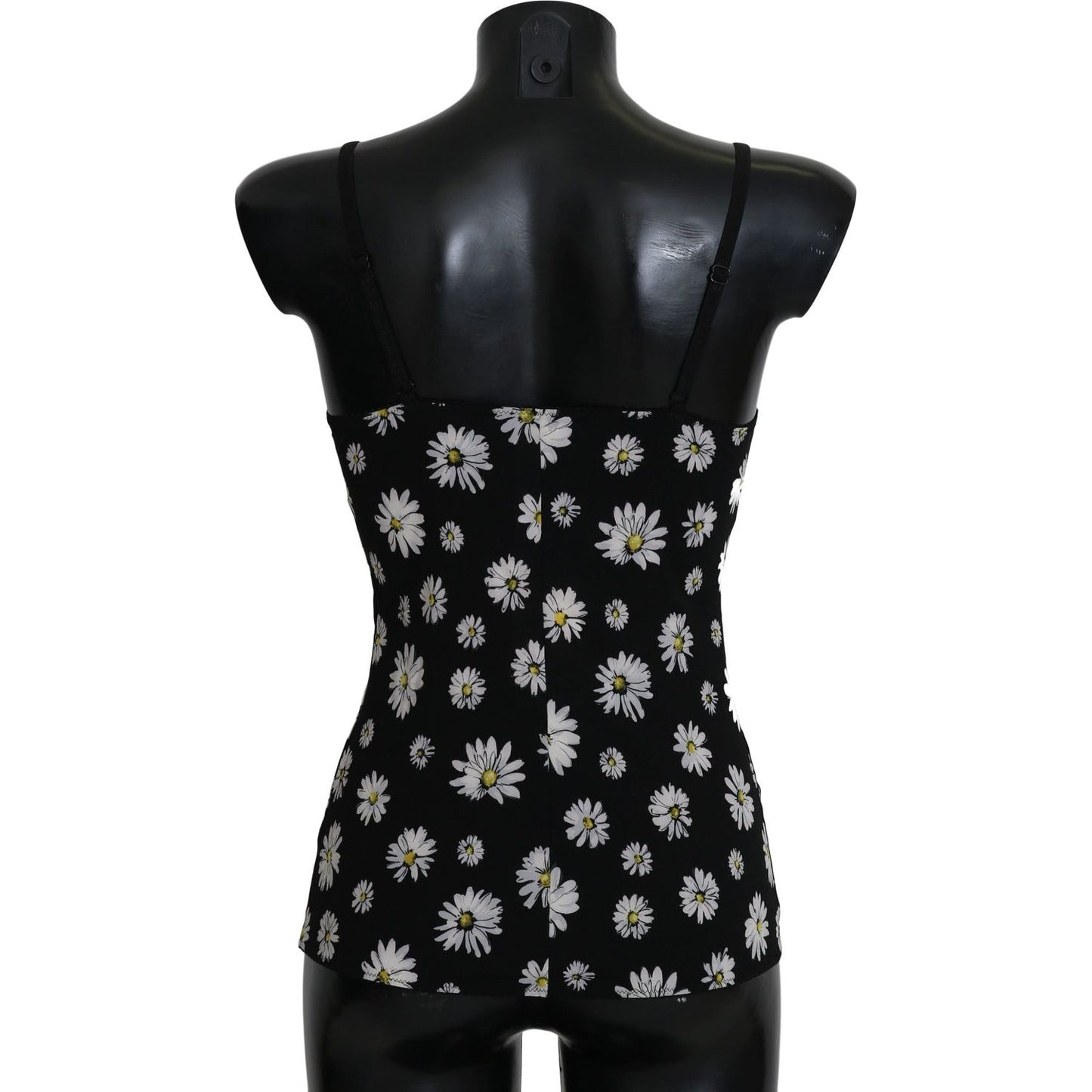 Dolce & Gabbana Black Daisy Print Dress Lingerie Chemisole
