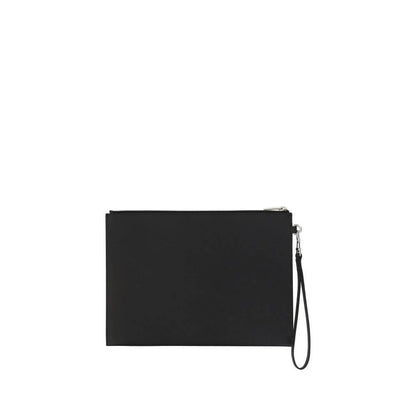 Saint Laurent Black Calf Leather Bos Taurus Other Accessories, iPad holder with zipper, monogram, removable strap, internal card slots.