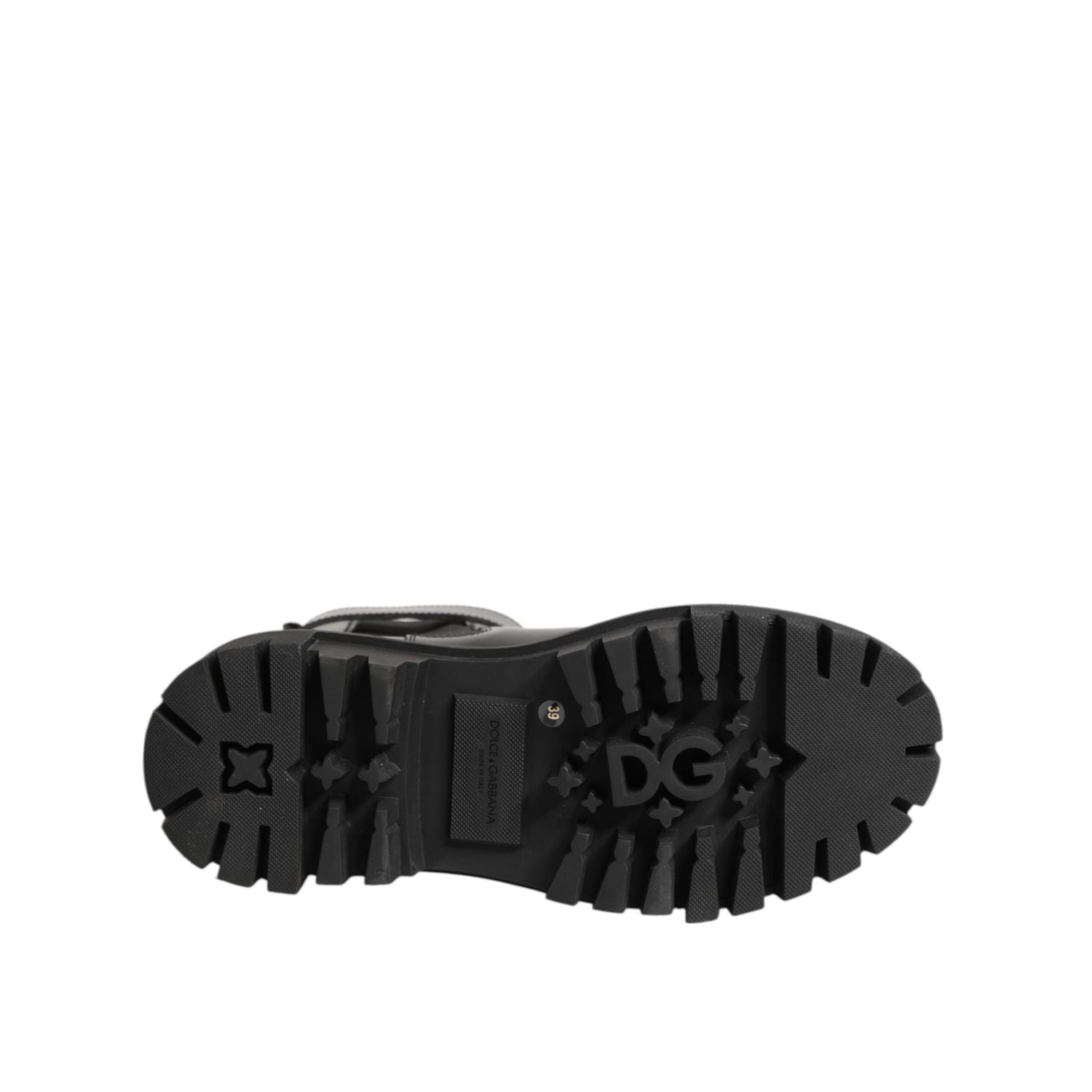 Dolce & Gabbana Black Calfskin DG Logo Strap Ankle Boots Shoes