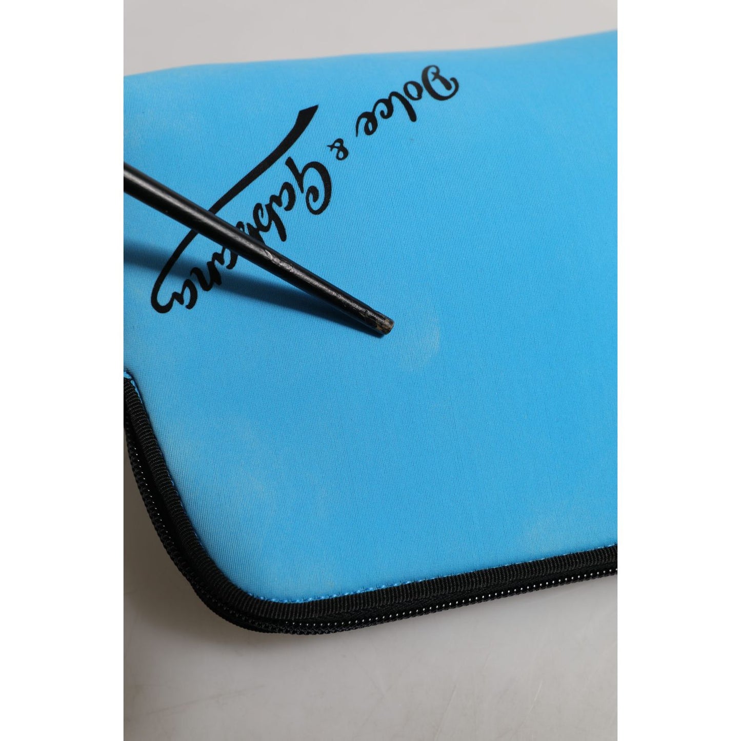 Dolce & Gabbana Blue Nylon DG Logo Print Clutch Zip Pouch Bag