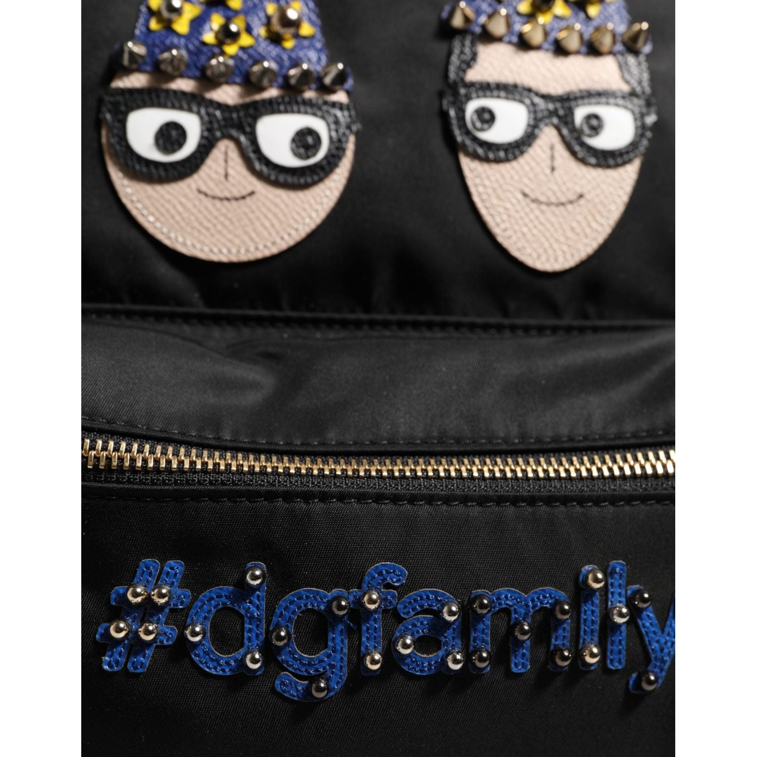 Dolce & Gabbana Black Nylon #DGFAMILY VULCANO Embellished Backpack Bag