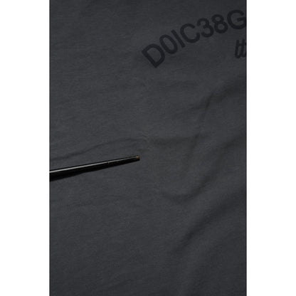 Dolce & Gabbana Gray Logo Graphic Cotton Crew Neck T-shirt