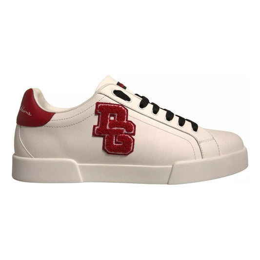 Dolce & Gabbana White Leather DG Logo Low Top Sneakers Shoes MV6906-40