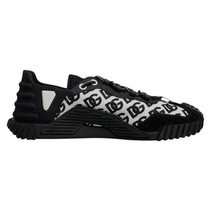 Dolce & Gabbana Black Logo Lace Up Low Top NS1 Sneakers