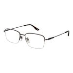 BMW Black Men Glasses Frame in titanium, half-rim style, with demo lenses and branded case.
