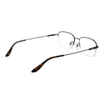BMW Black Men Glasses Frame, half-rim titanium with plastic demo lenses, rectangle style, includes branded case