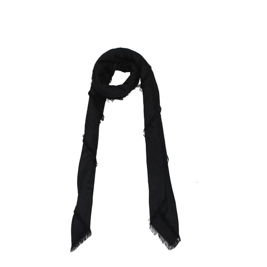 Balmain Black Viscose Foulard with fringes made of 95% viscose and 5% silk, measuring 130×140 cm, casual style.