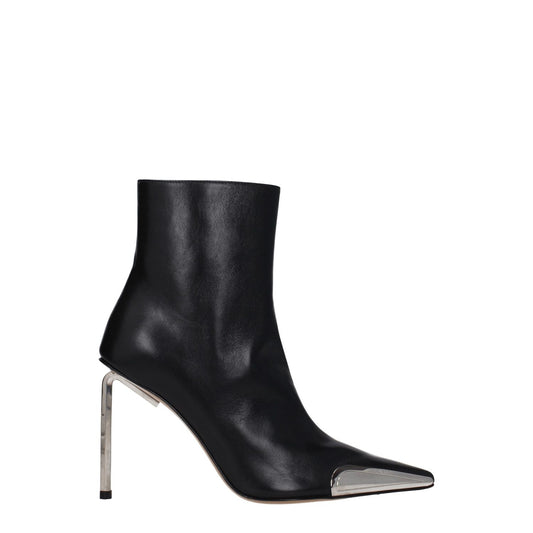 Off-White Black Leather Ankle Boots OF-8547443736841-EU36/US6