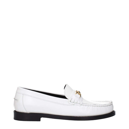 Versace White Leather Slip-On Loafers