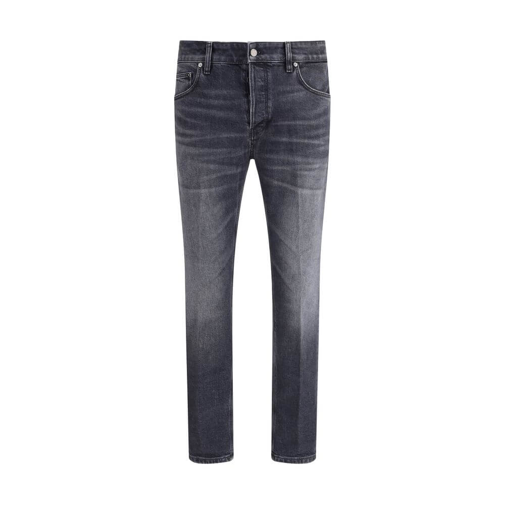 PT Torino Gray Cotton Slim Fit Jeans