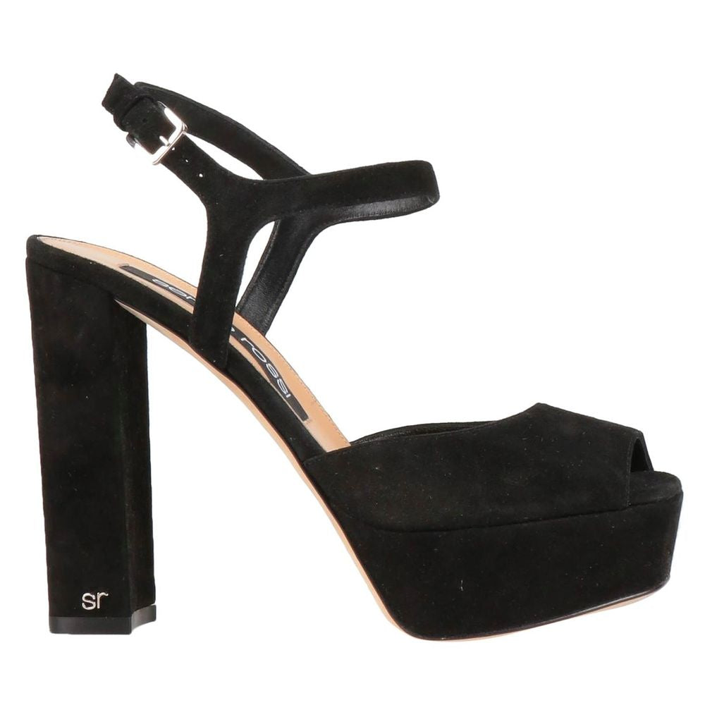 Sergio Rossi Black Velvet Sandal