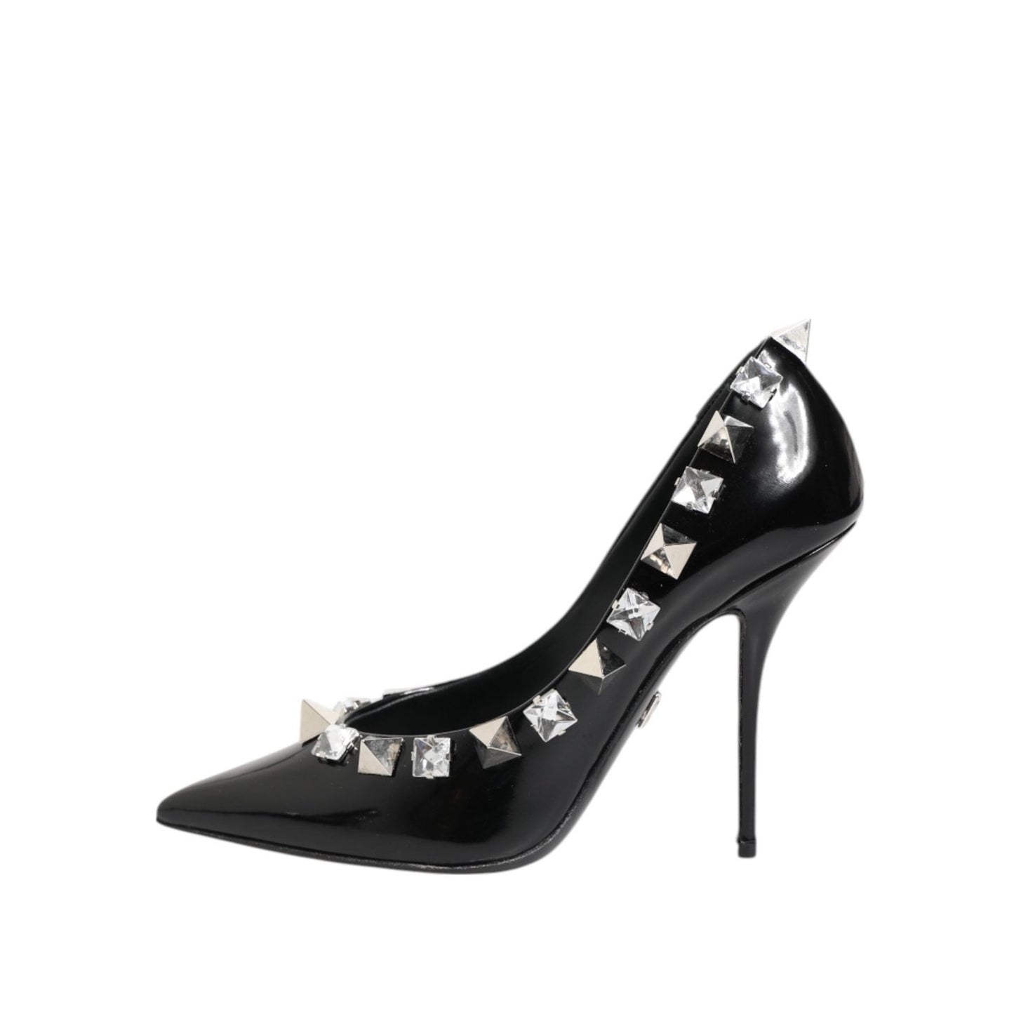 Dolce & Gabbana Black Crystals Studs Stiletto Pumps Shoes