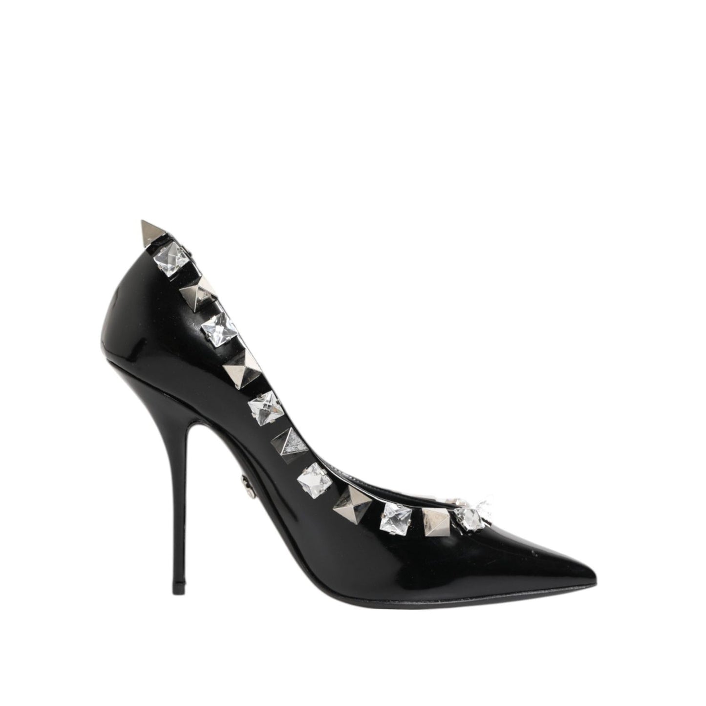 Dolce & Gabbana Black Crystals Studs Stiletto Pumps Shoes