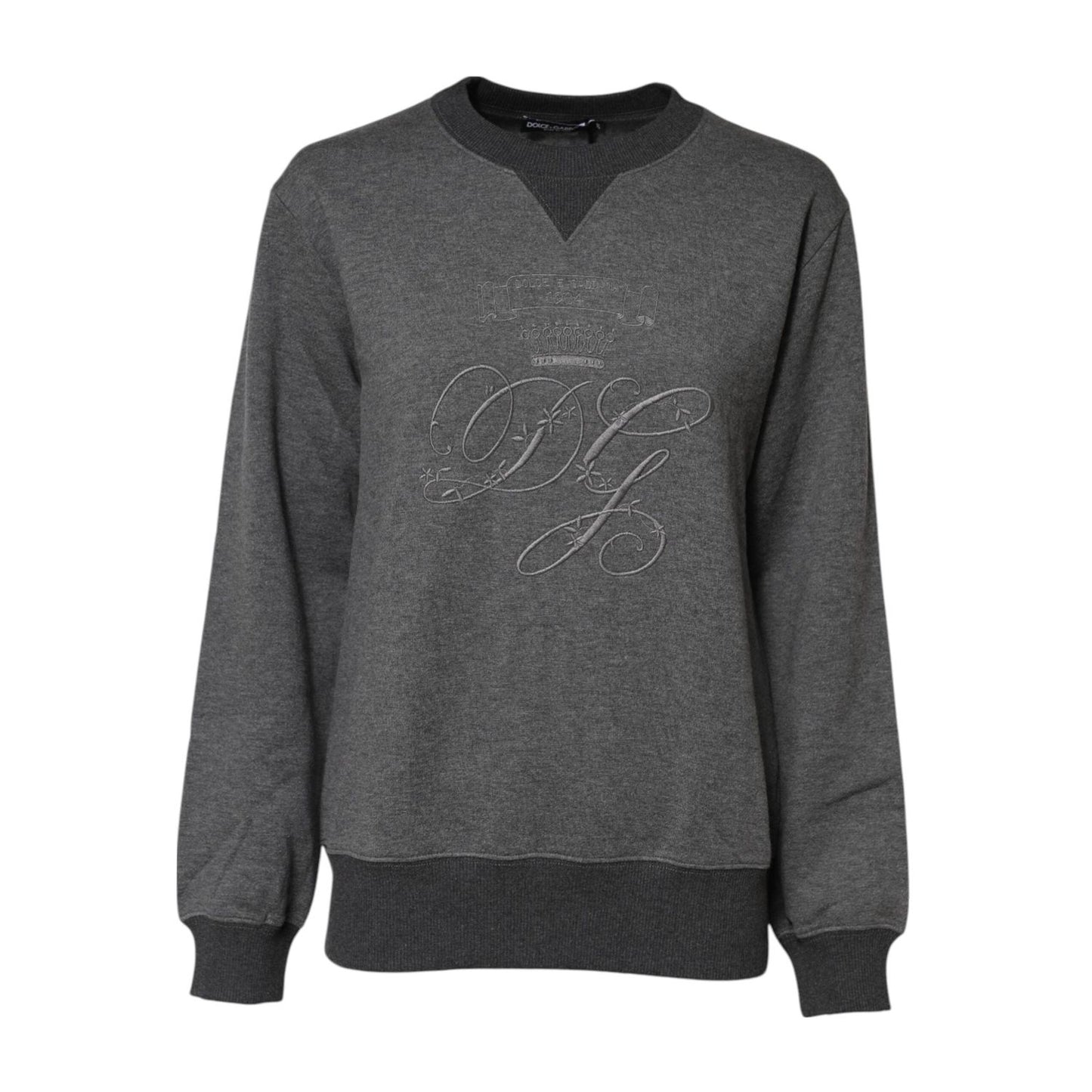 Dolce & Gabbana Gray DG Logo Embroidered Pullover Sweater TSH90731-36