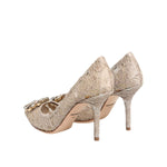 Dolce & Gabbana Beige Taormina Lace Crystal Heels Pumps Shoes