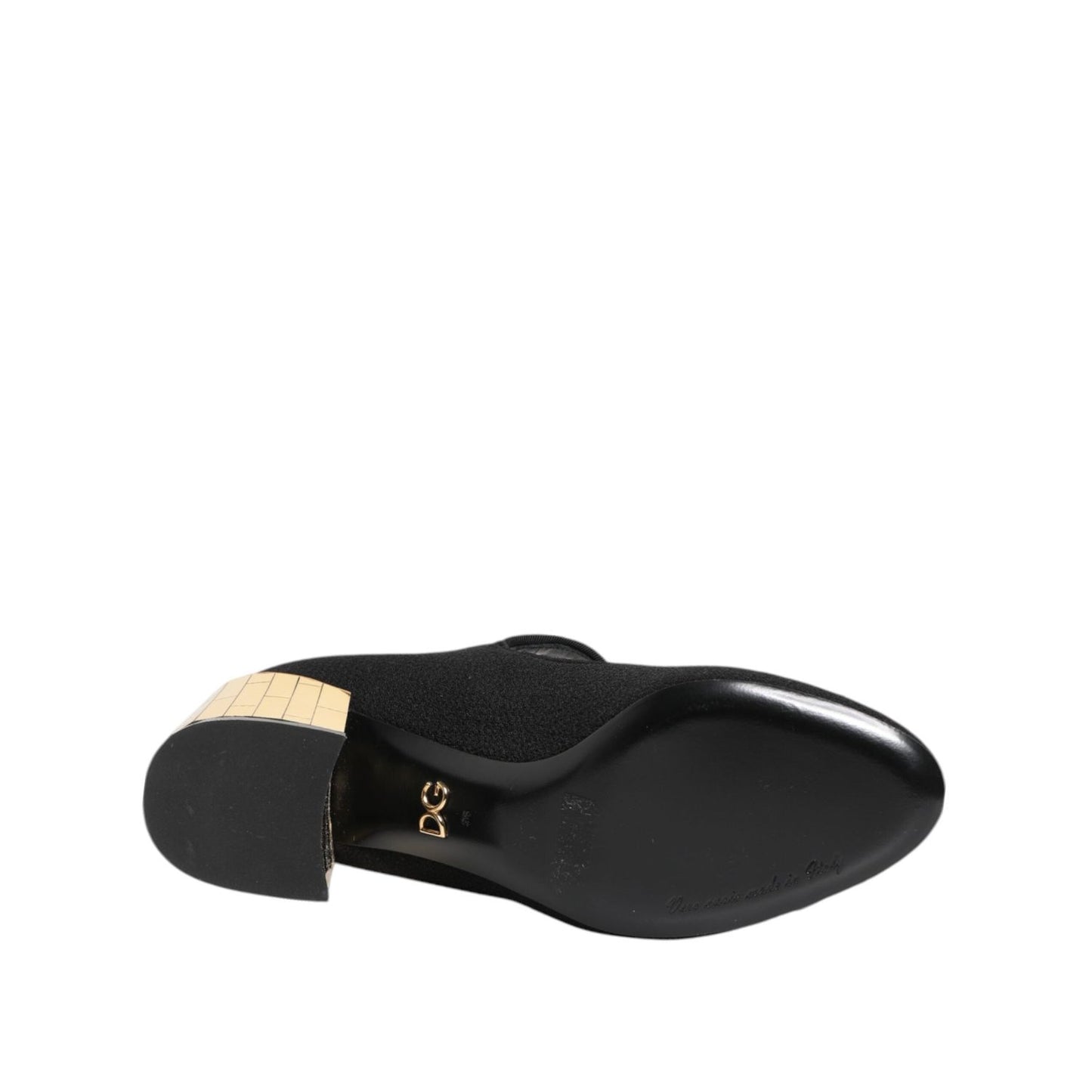 Dolce & Gabbana Black Flower Crystal Embellished Mary Jane Shoes