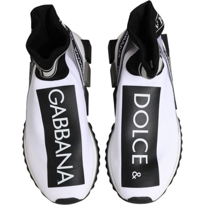 Dolce & Gabbana White Black Sorrento Socks Sneakers Shoes