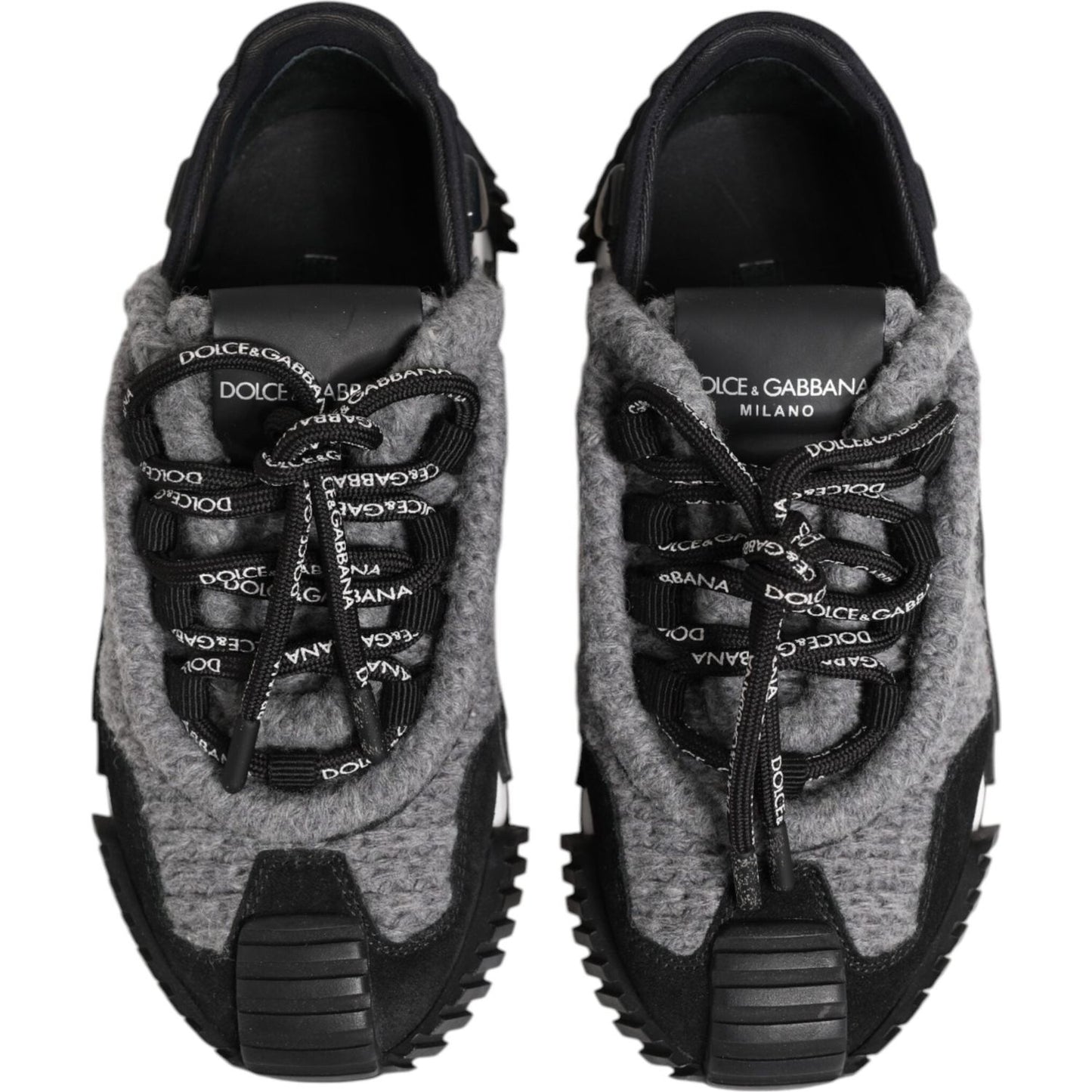 Dolce & Gabbana Black Gray NS1 Low Top Sneakers Shoes LA12829-35