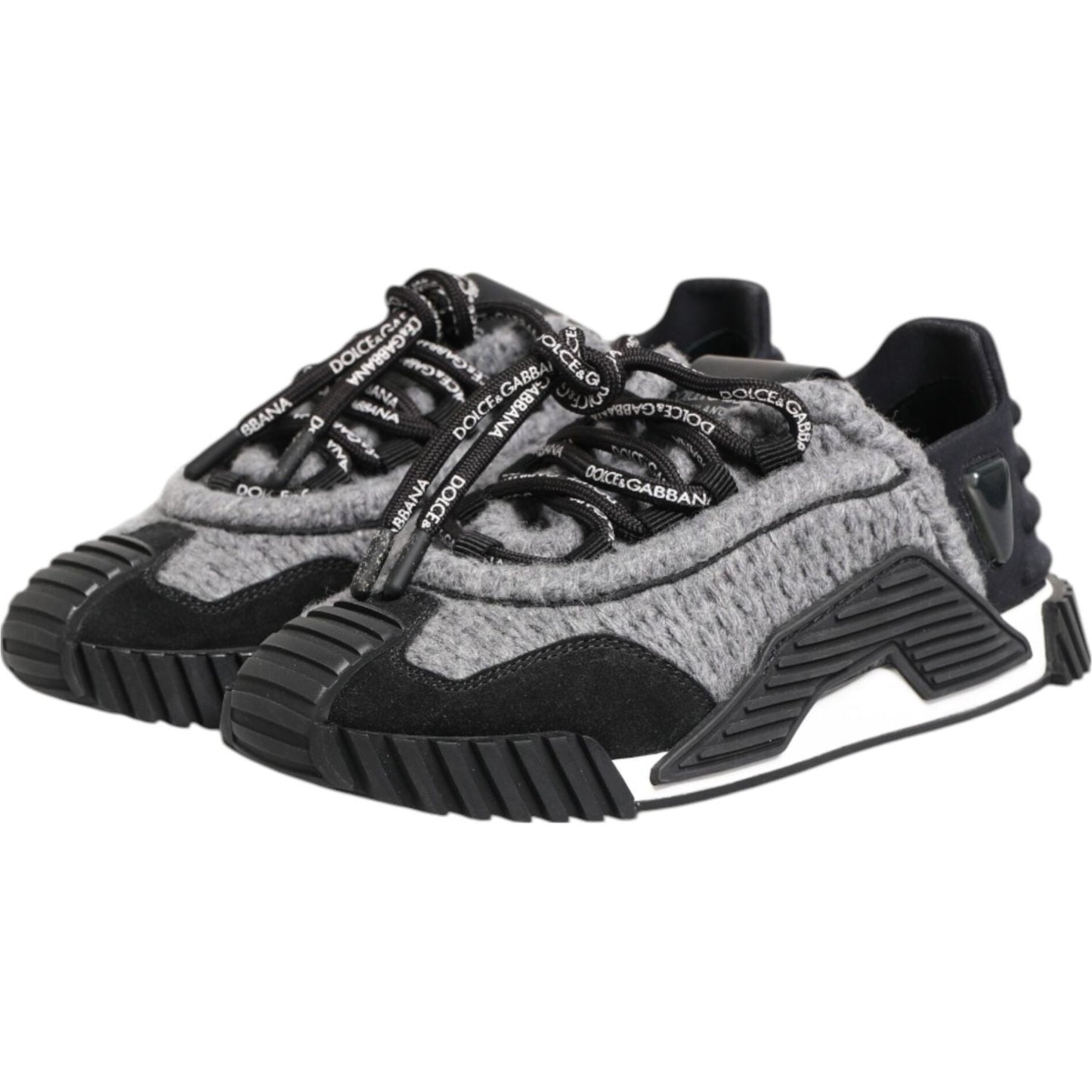 Dolce & Gabbana Black Gray NS1 Low Top Sneakers Shoes LA12829-35