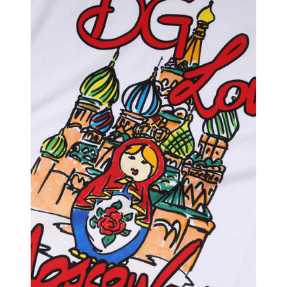 Dolce & Gabbana White DG Loves Moscow Crew Neck T-shirt