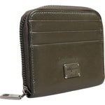 Dolce & Gabbana Brown Leather Logo Plaque Card Holder Coin Purse Wallet SMY11225