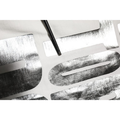 Dolce & Gabbana White Metallic Print Cotton CrewNeck T-shirt